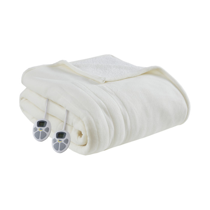 Serta Fleece to Sherpa Heated Blanket & Reviews Wayfair